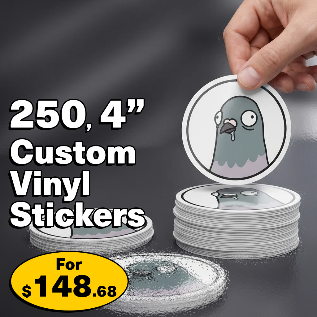 250 4" Custom Vinyl Stickers