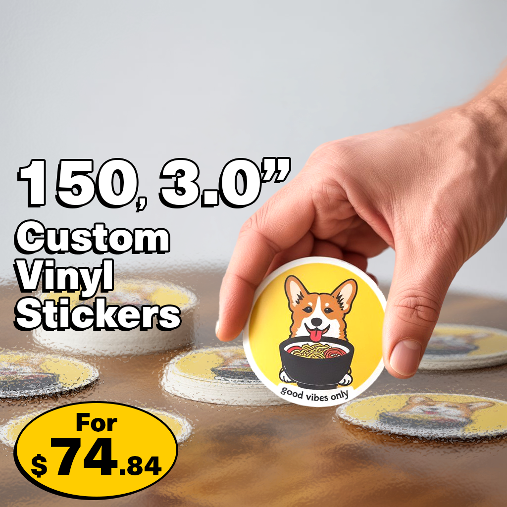 150 3.0" Custom Vinyl Stickers