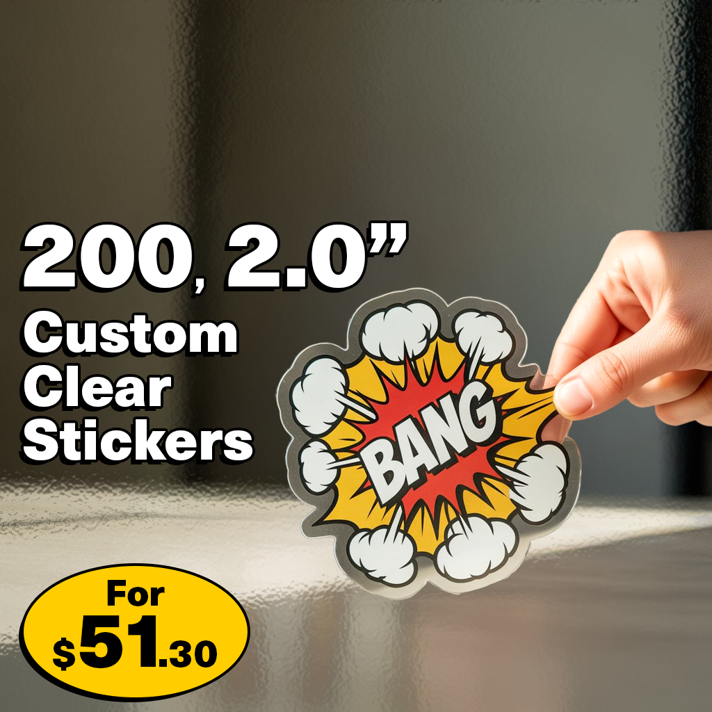 200 2.0" Custom Clear Stickers