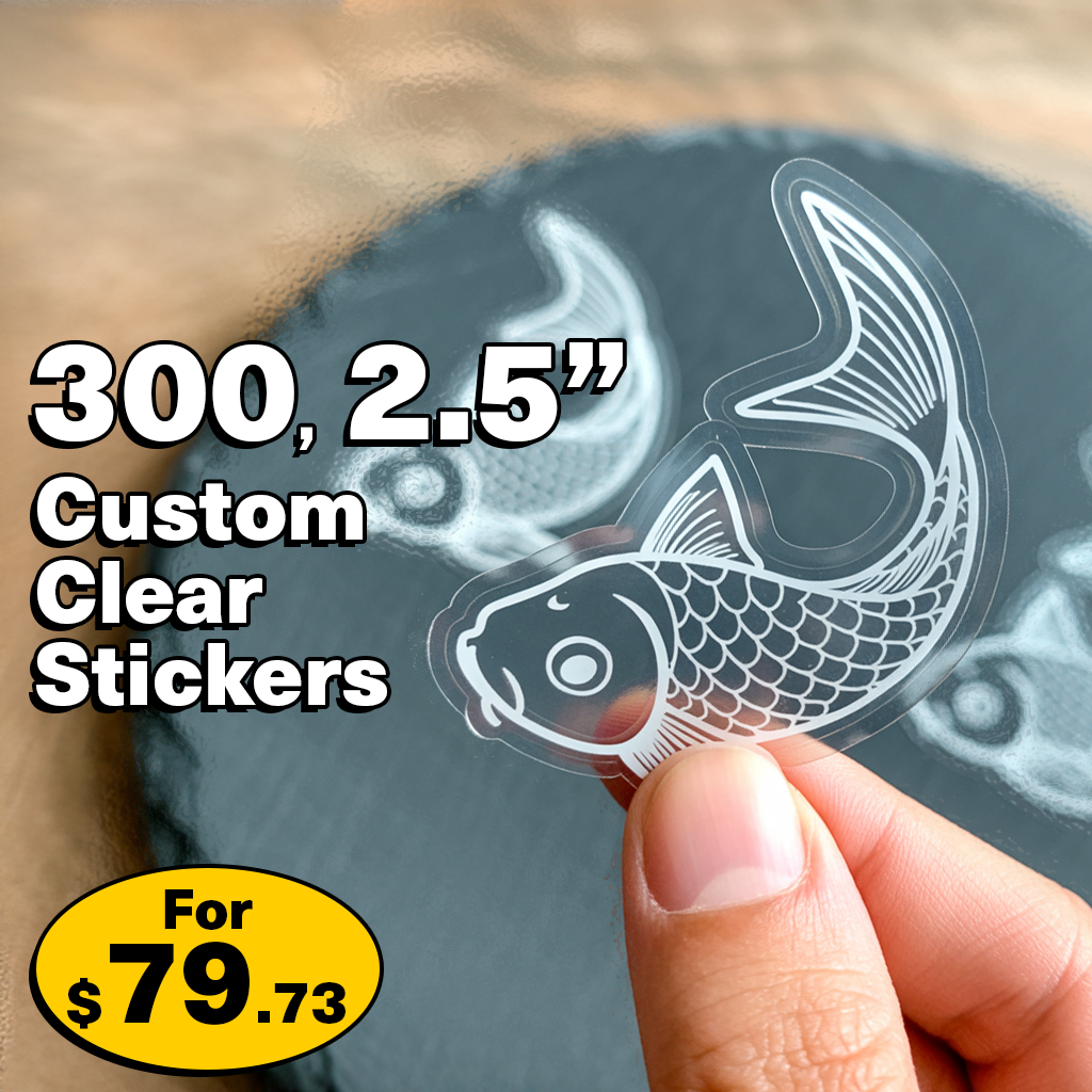 300 2.5" Custom Clear Stickers