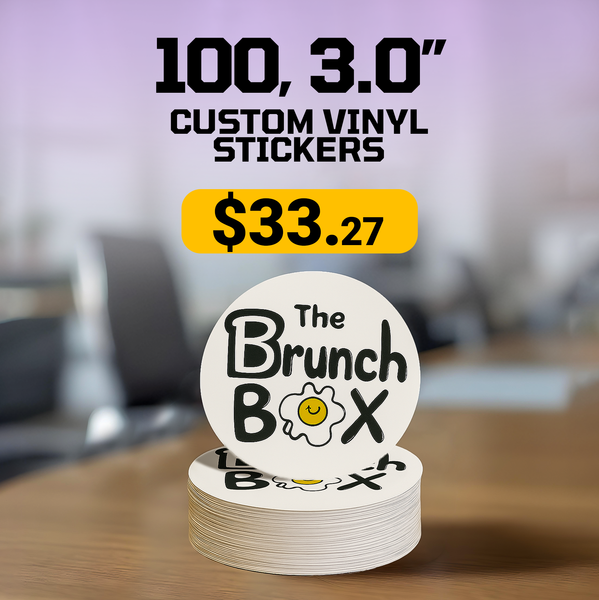 100 3.0" Custom Vinyl Stickers