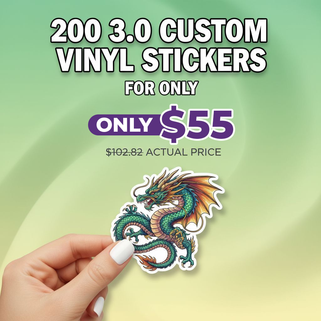 200 3.0" Custom Vinyl Stickers