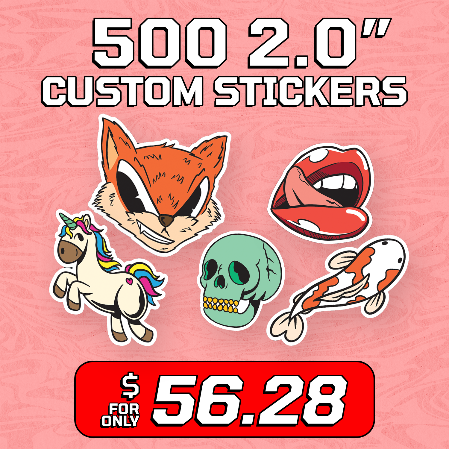 500 2.0" Custom Vinyl Stickers