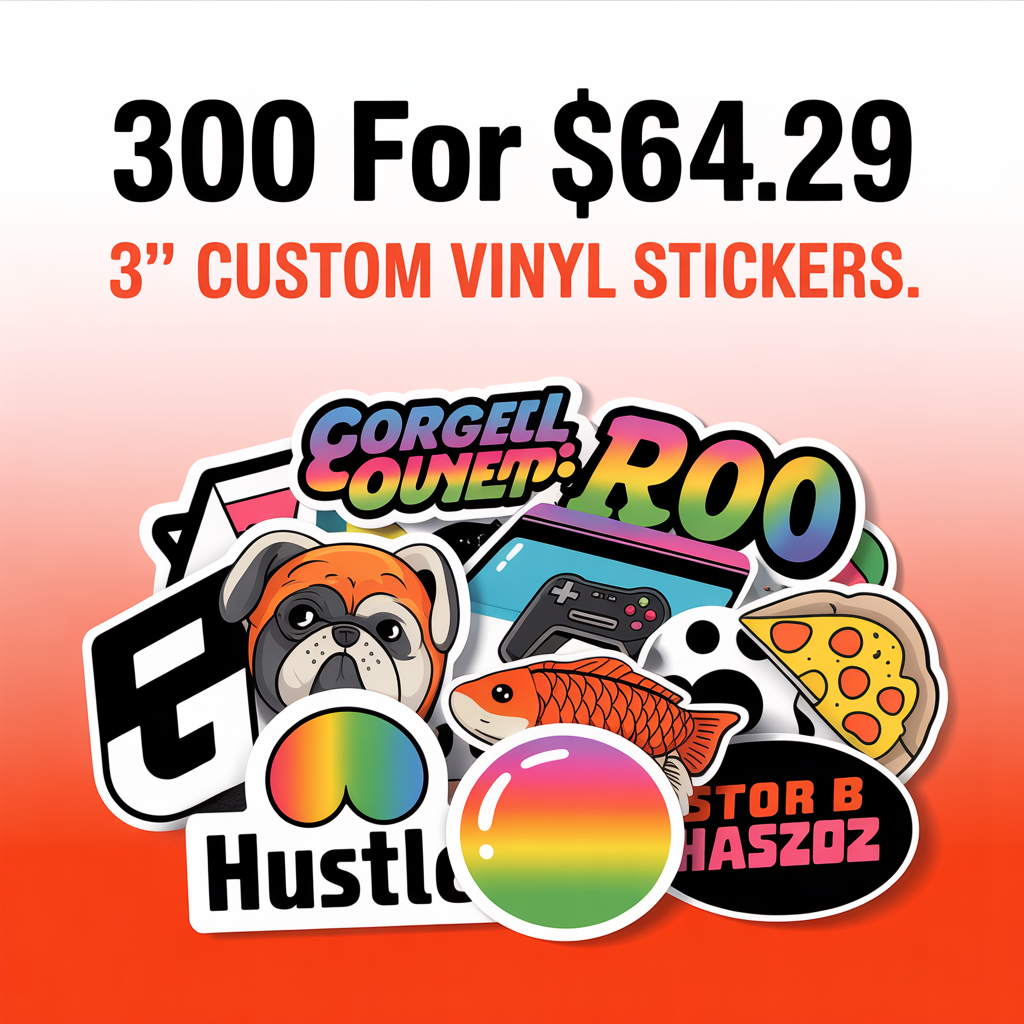 300 3.0" Custom Vinyl Stickers
