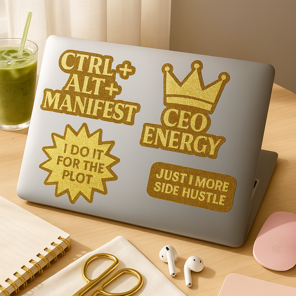 Gold Glitter Stickers