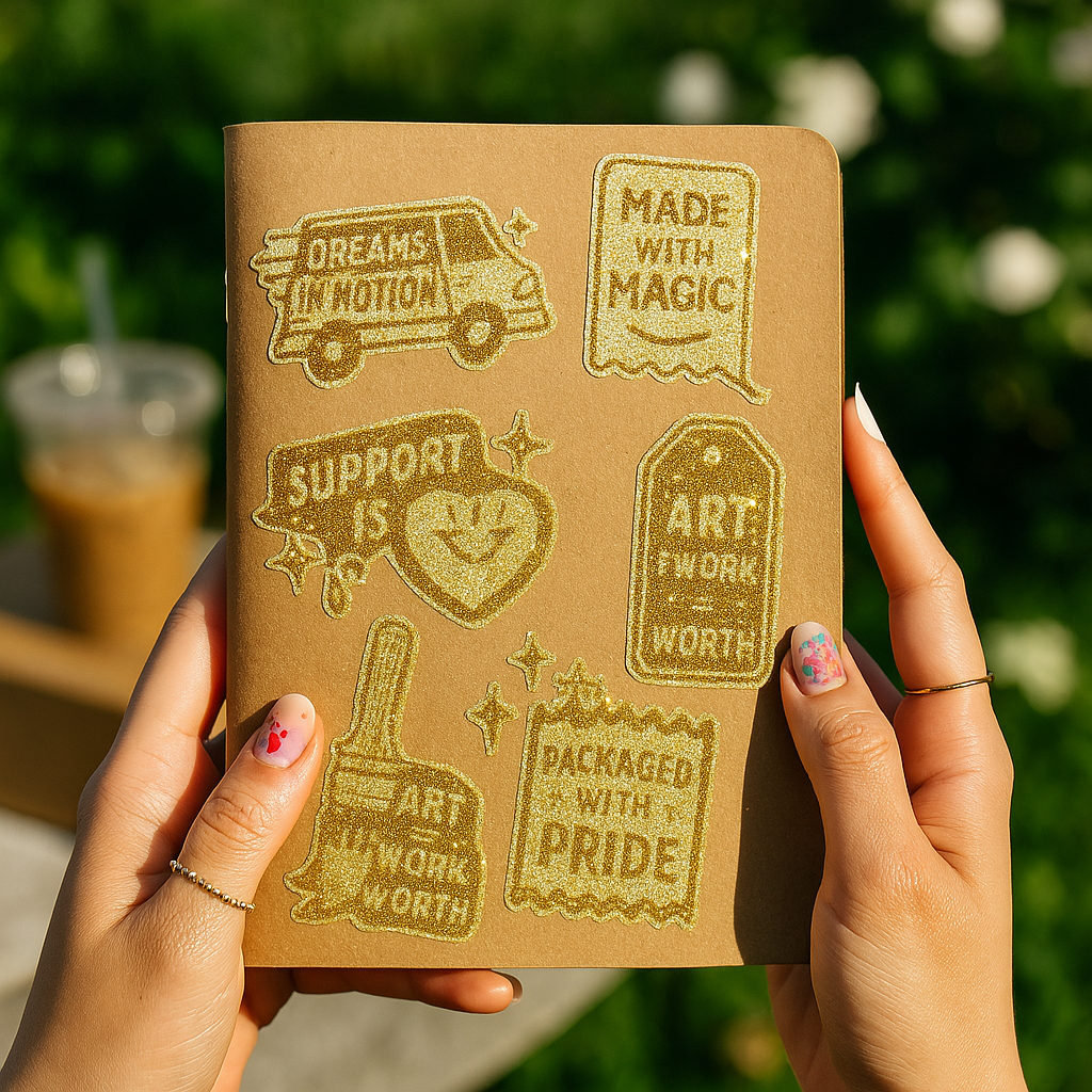 Gold Glitter Stickers