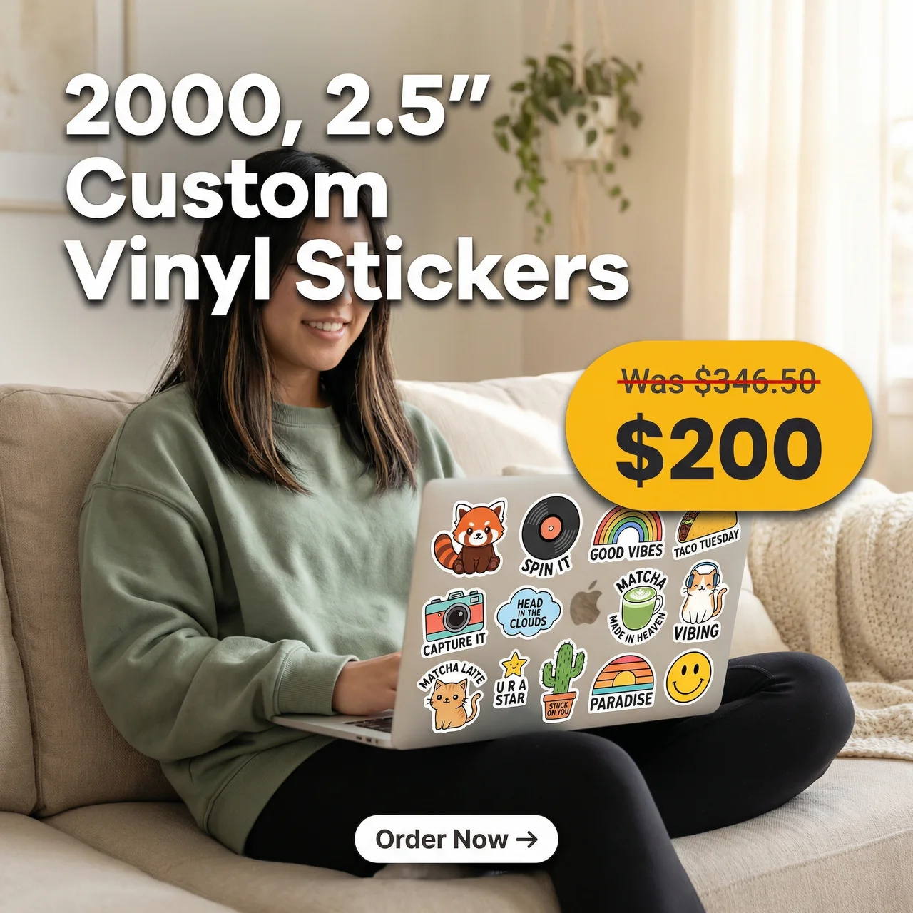 2000 2.5" Custom Vinyl Stickers