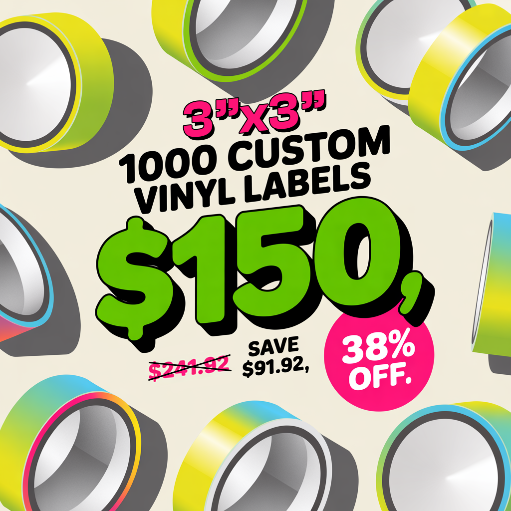 1000 3.0" Custom Vinyl Labels