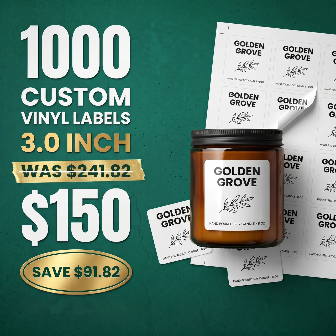 1000 3.0" Custom Vinyl Labels
