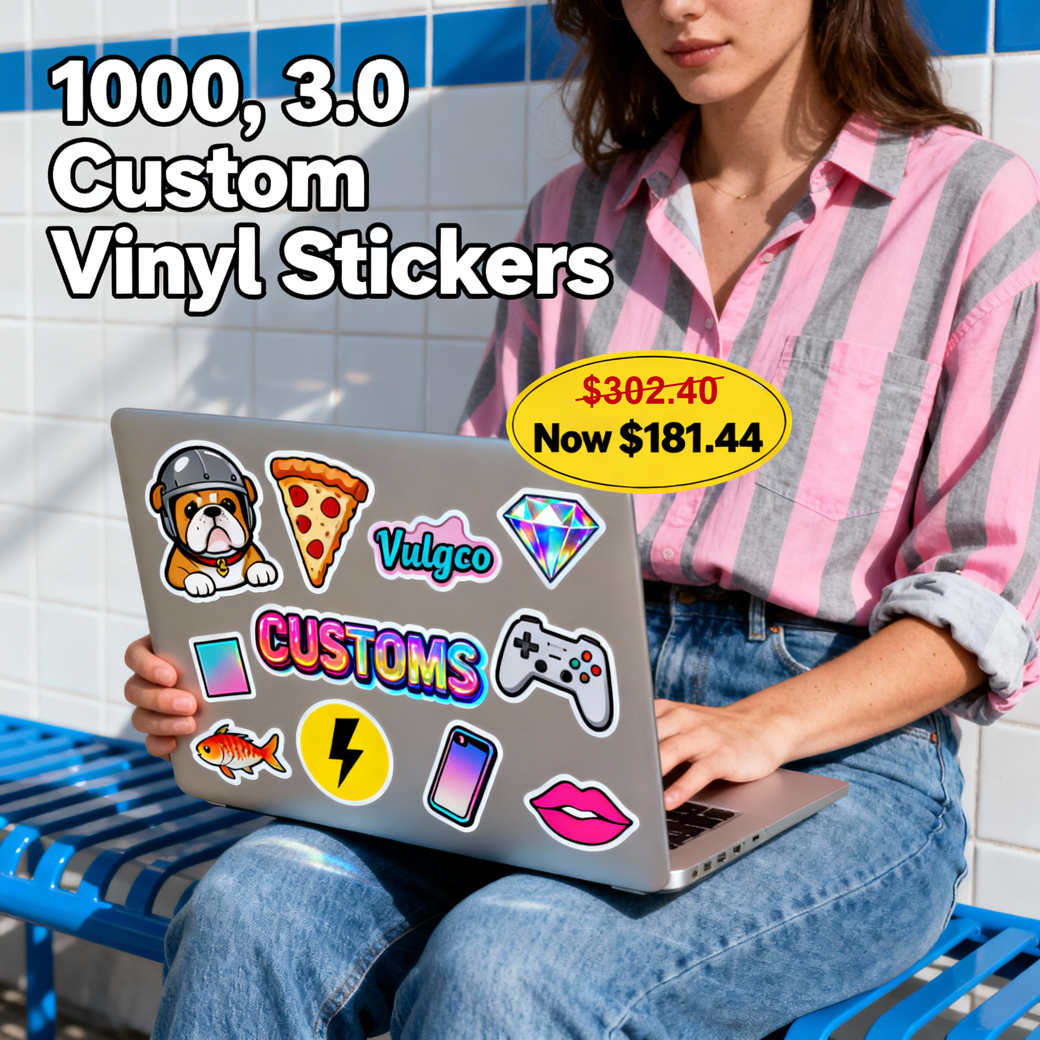 1000 3.0" Custom Vinyl Stickers