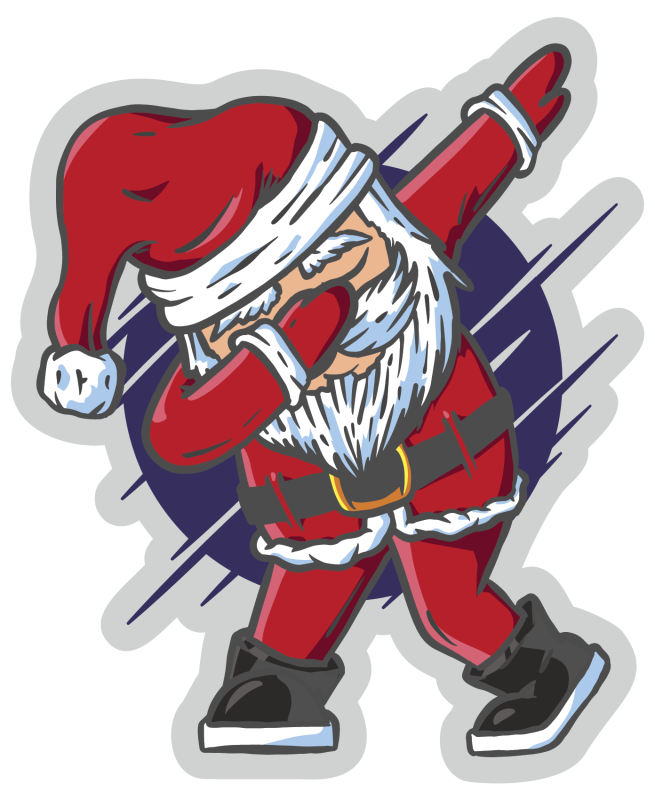 Funny Dabbing Santa Claus Sticker VulgrCo