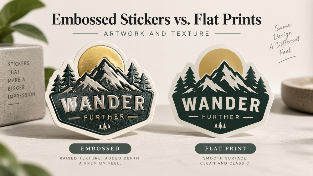 Embossed Stickers vs. Flat Prints: Artwork and Texture