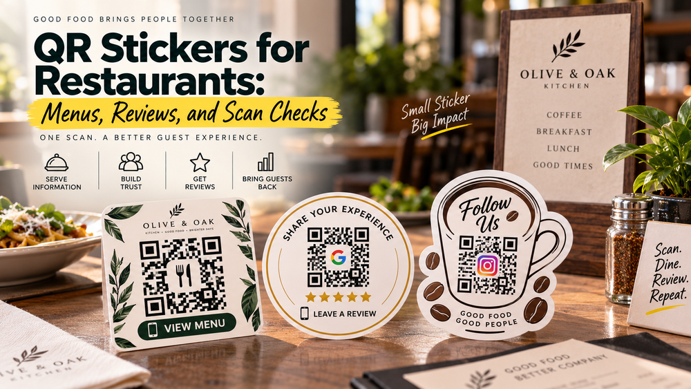 QR Stickers for Restaurants: Menus, Reviews, and Scan Checks