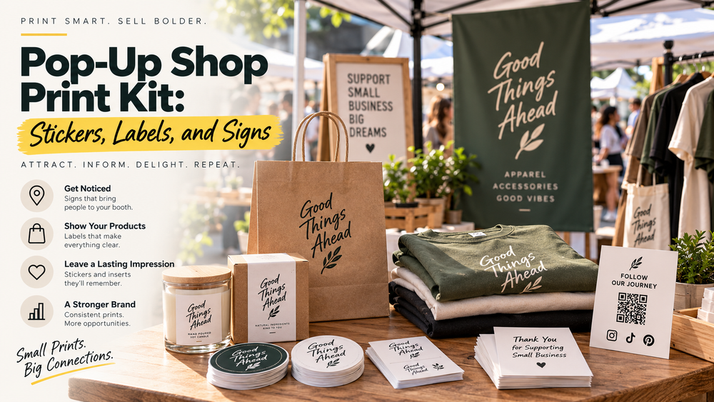 Pop-Up Shop Print Kit: Stickers, Labels, and Signs