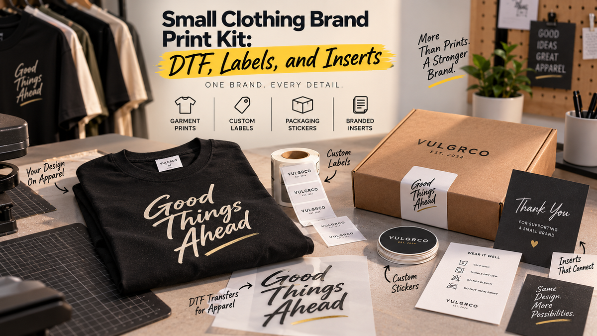 Small Clothing Brand Print Kit: DTF, Labels, and Inserts