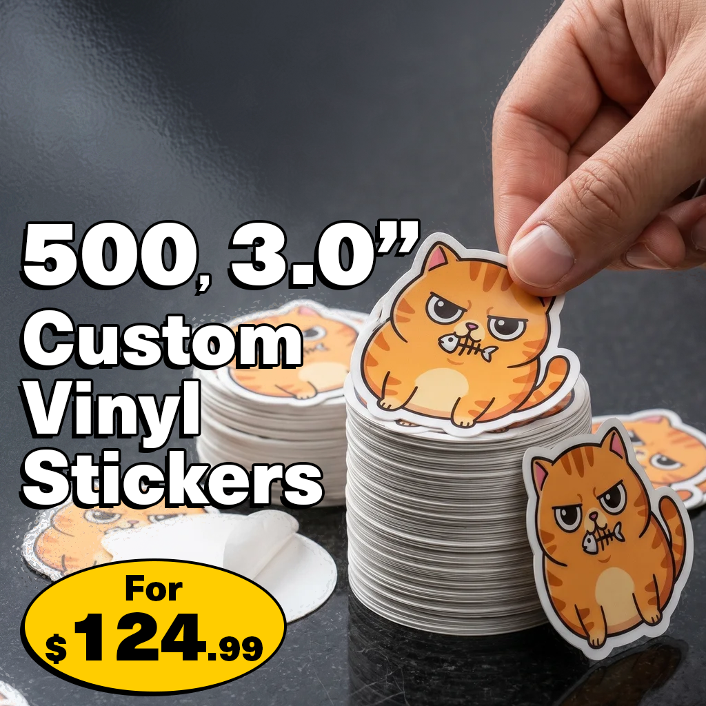 500 3.0" Custom Vinyl Stickers