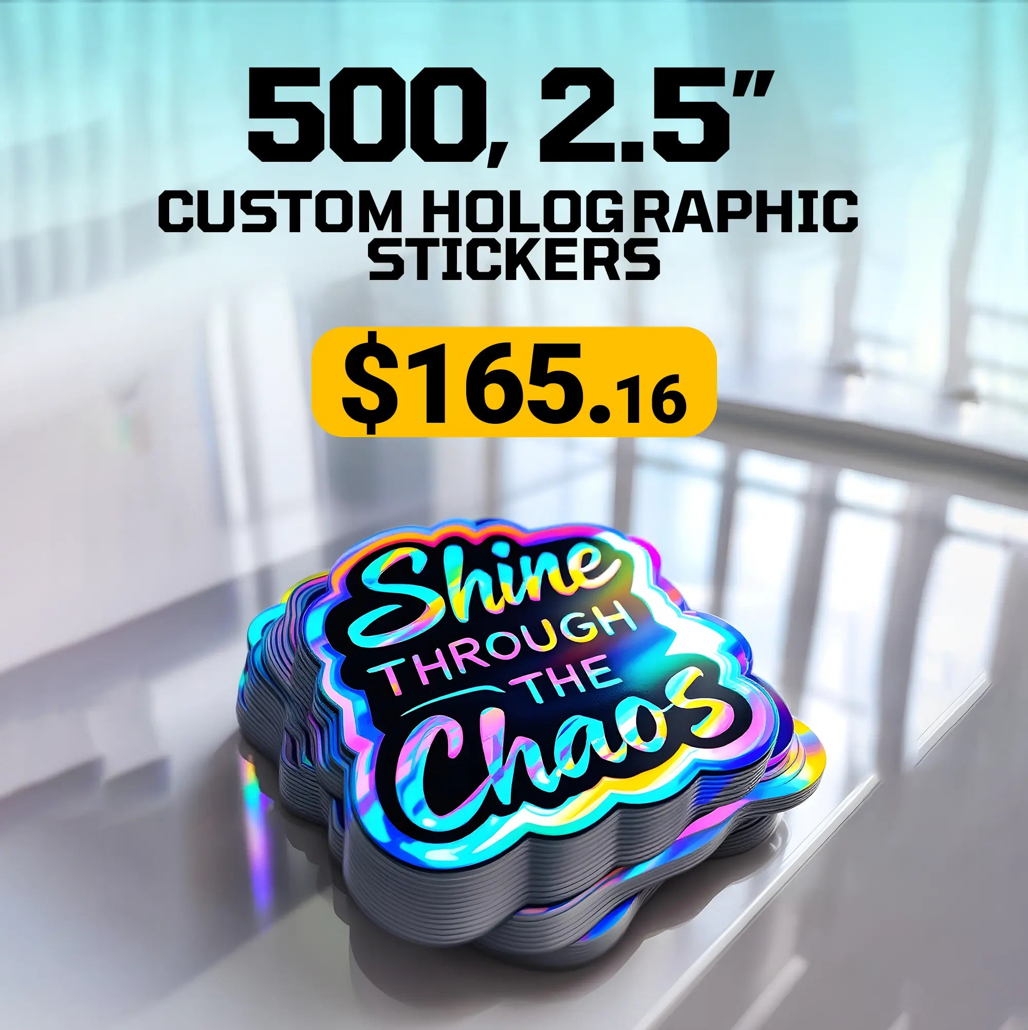 500 2.5" Custom Holographic Stickers