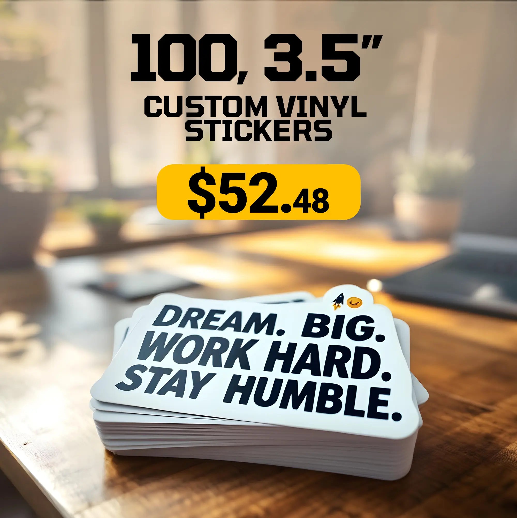 100 3.5" Custom Vinyl Stickers