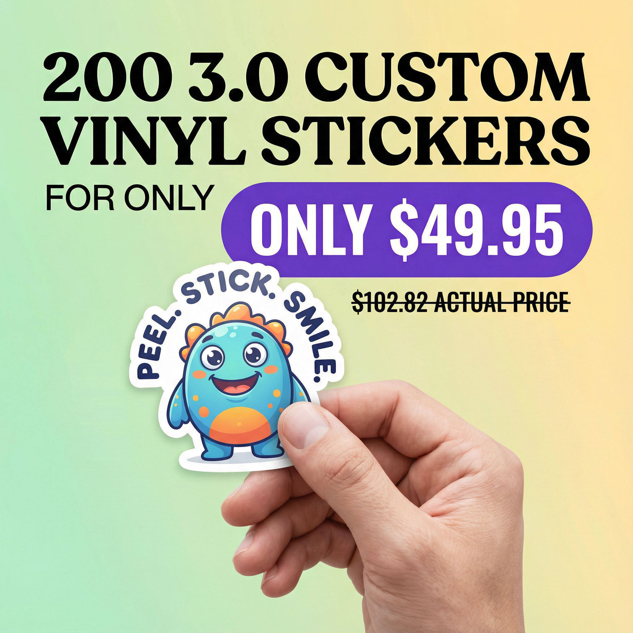200 3.0" Custom Vinyl Stickers