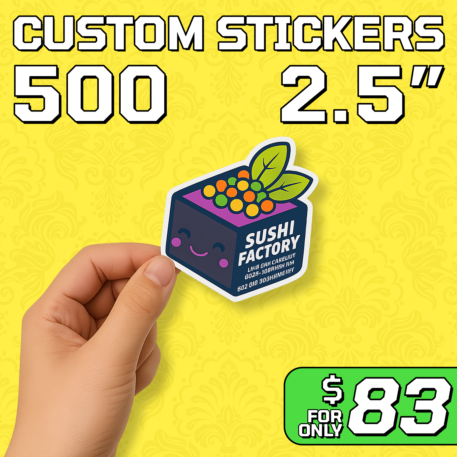 500 2.5" Custom Vinyl Stickers