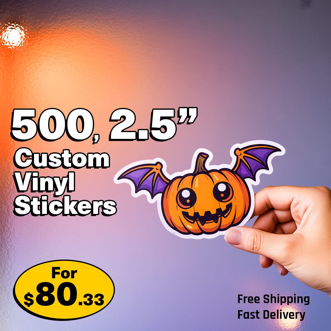 500 2.5" Custom Vinyl Stickers