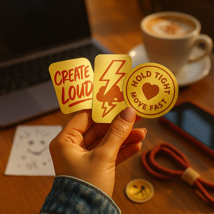 Gold Brushed Stickers