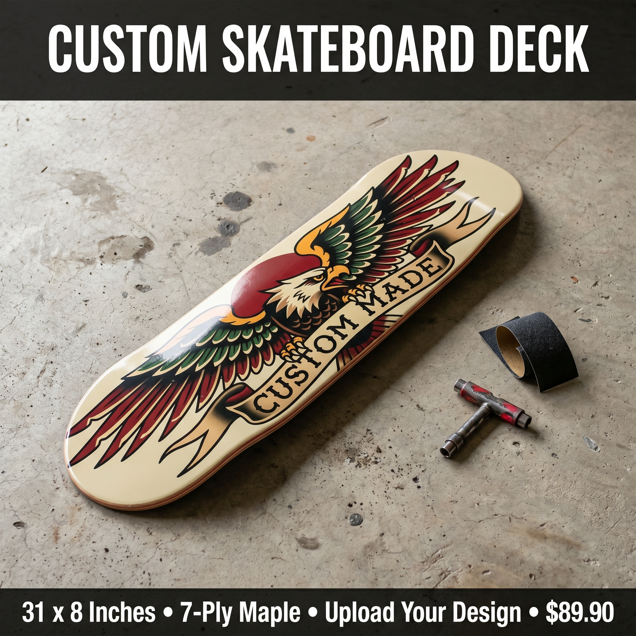Custom Personalize Your Own Skateboard 31" X 8"