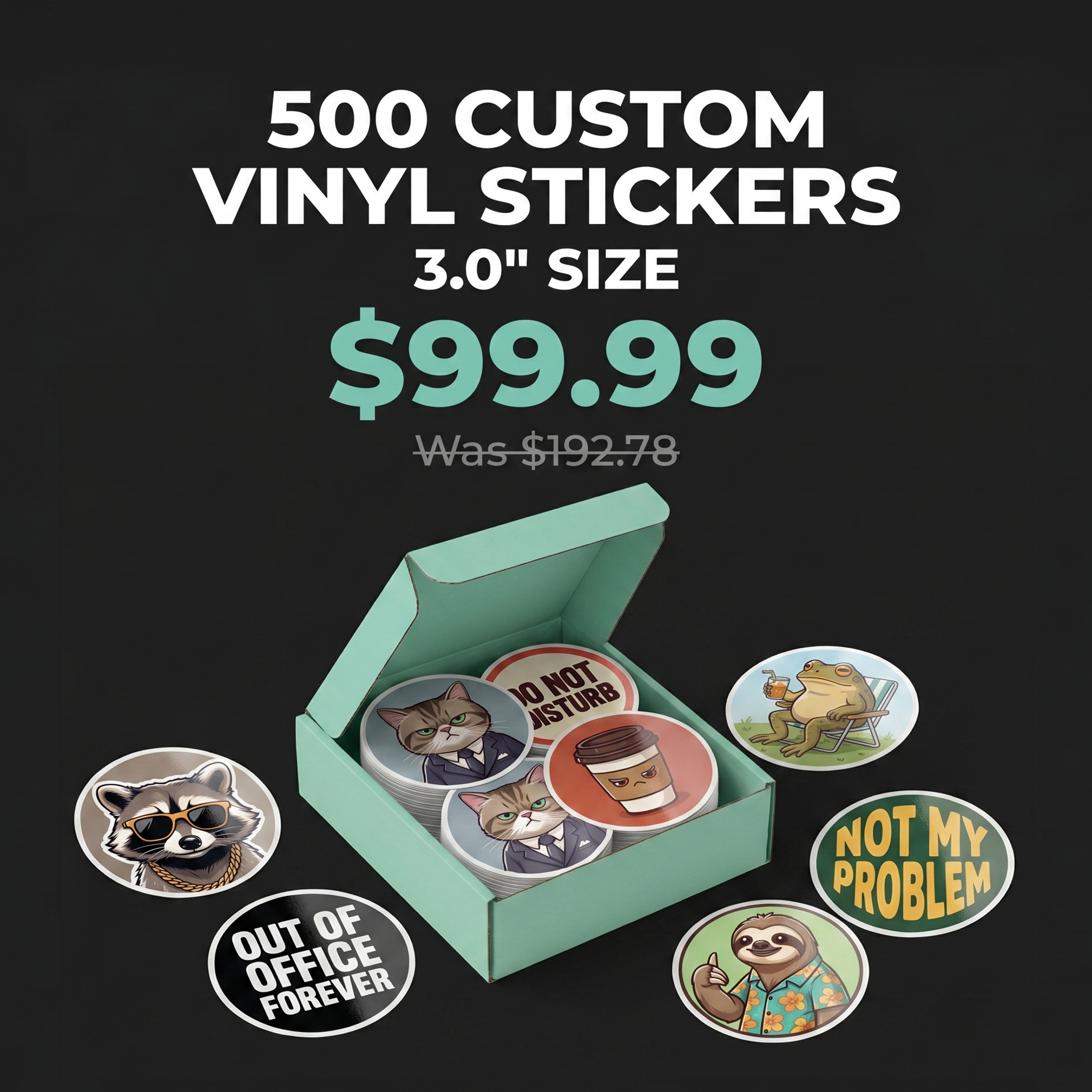 500 3.0" Custom Vinyl Stickers