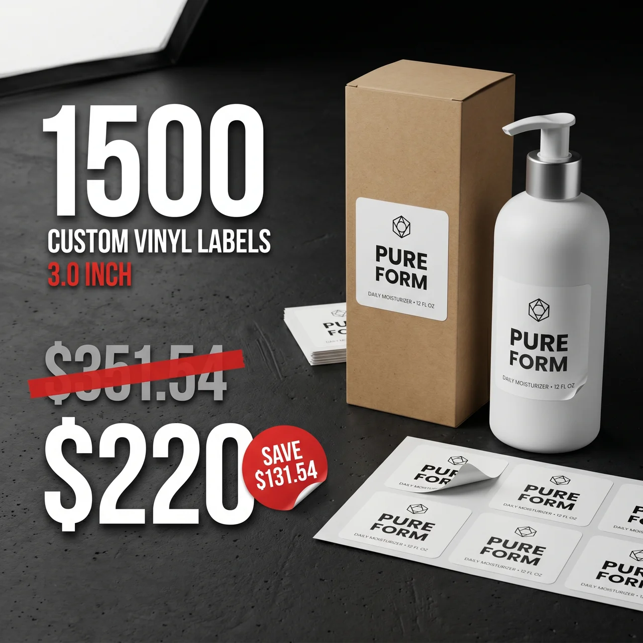 1500 3.0" Custom Vinyl Labels