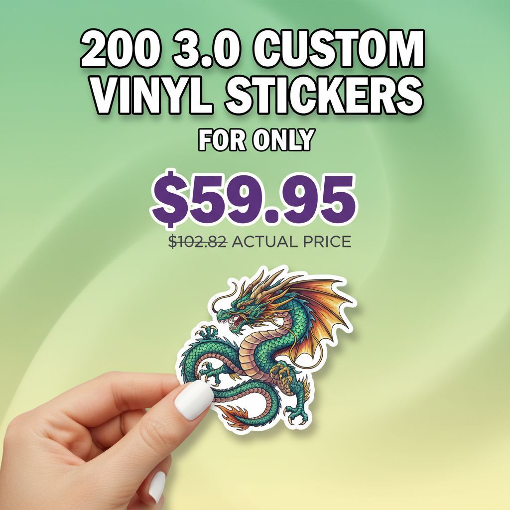 200 3.0" Custom Vinyl Stickers