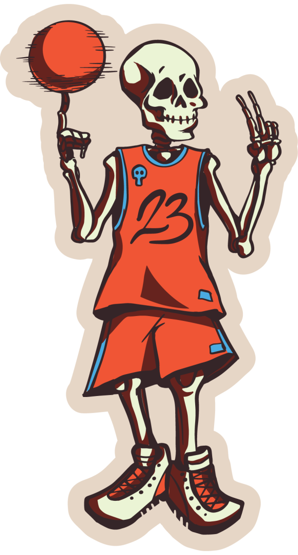 Skeleton Basketball Sticker – VulgrCo