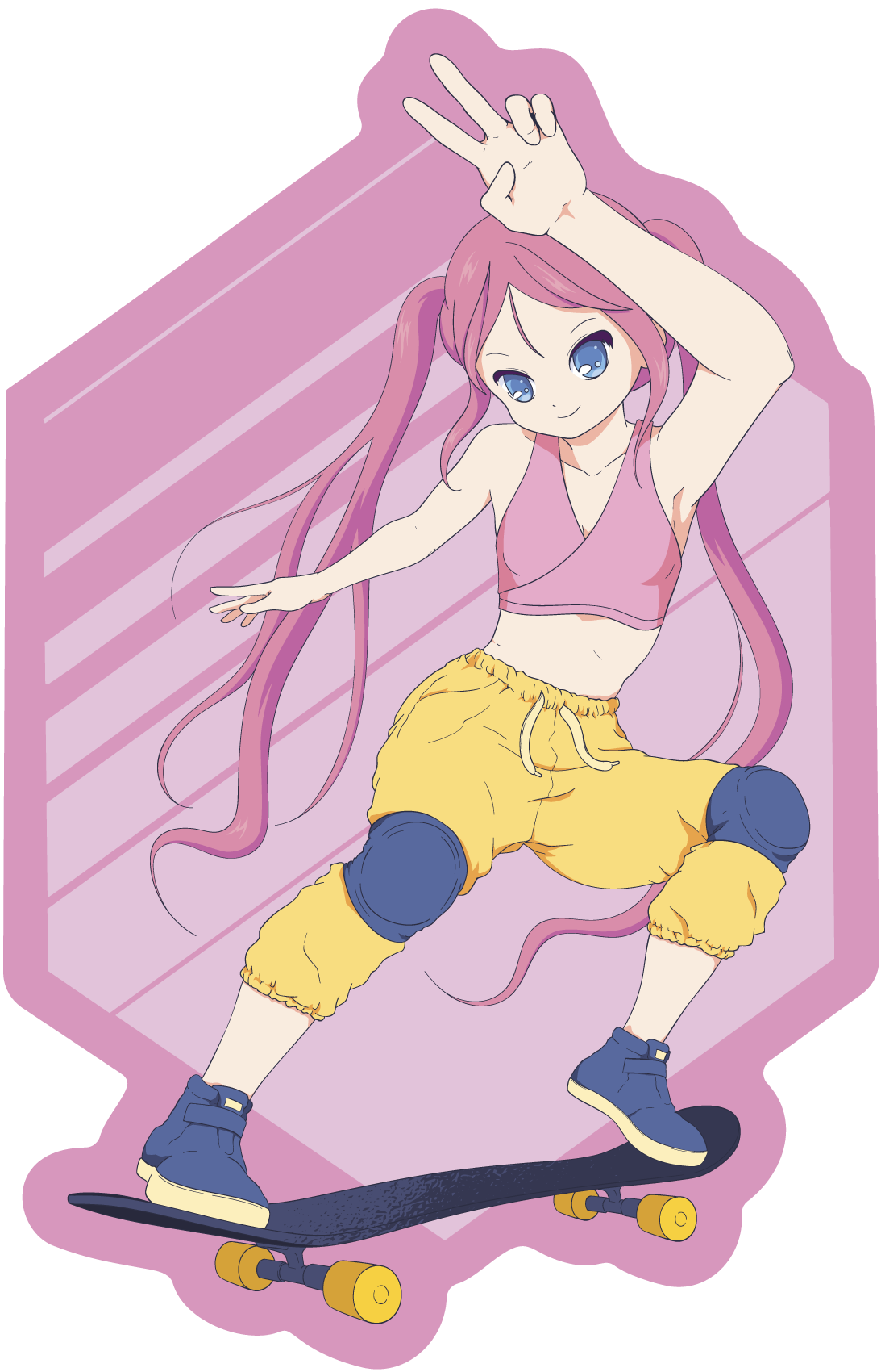 Anime Skate Punk Girl Sticker for Sale by bobbi-gyre