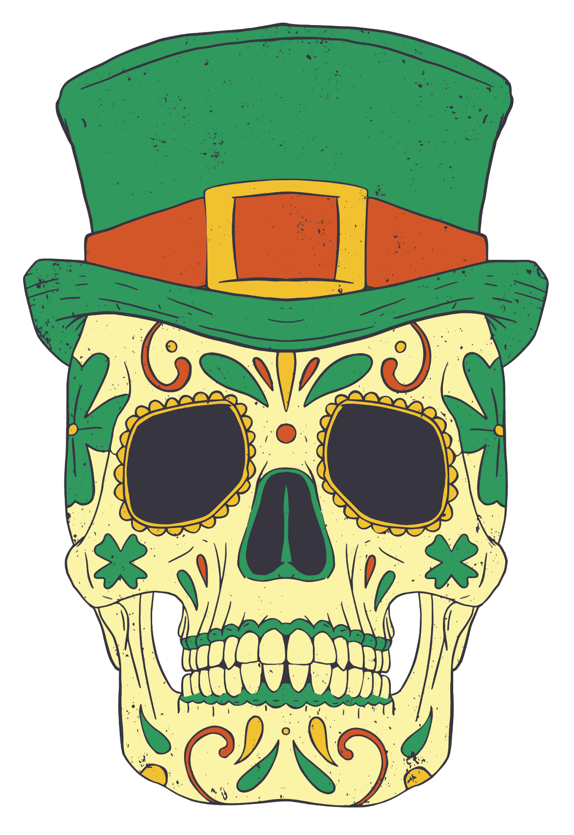 Sugar Skull Saint Patricks Day PNG