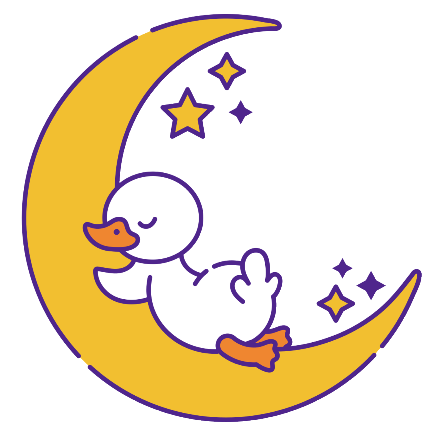 Cute duck in the moon Sticker – VulgrCo