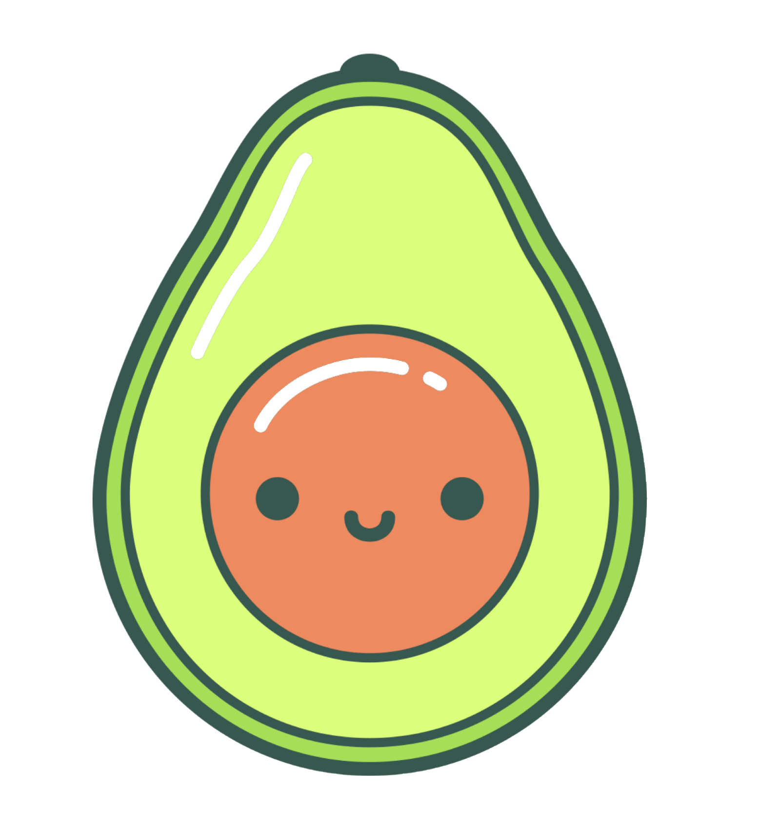 Happy avocado cartoon Sticker – VulgrCo