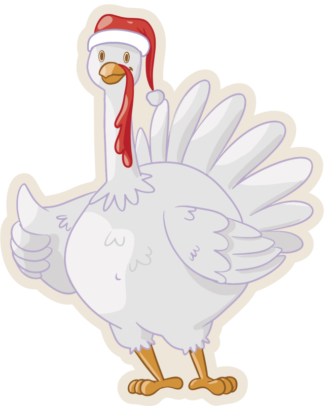 White turkey christmas animal Sticker VulgrCo