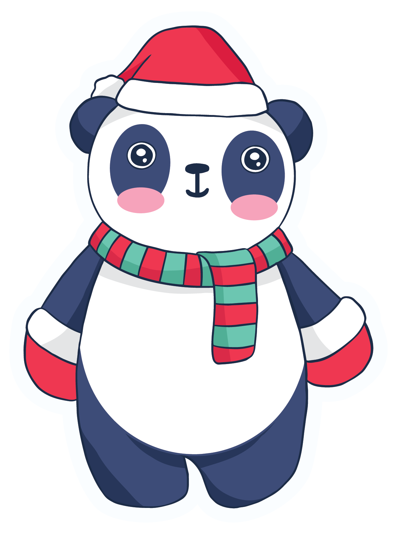 Cute christmas panda Sticker – VulgrCo
