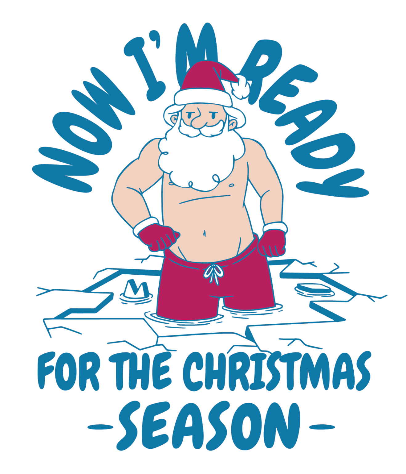 Frozen lake Santa Claus Sticker VulgrCo