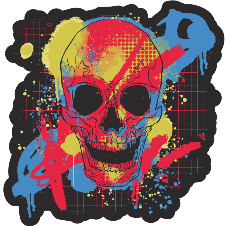 Graffiti Skull Colorful Sticker – Vulgrco