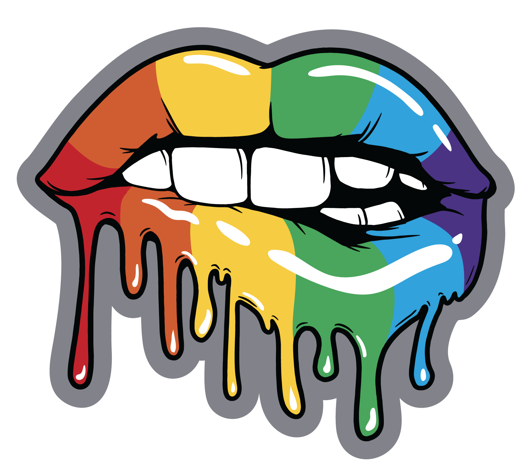 Rainbow lips colorful Sticker – VulgrCo