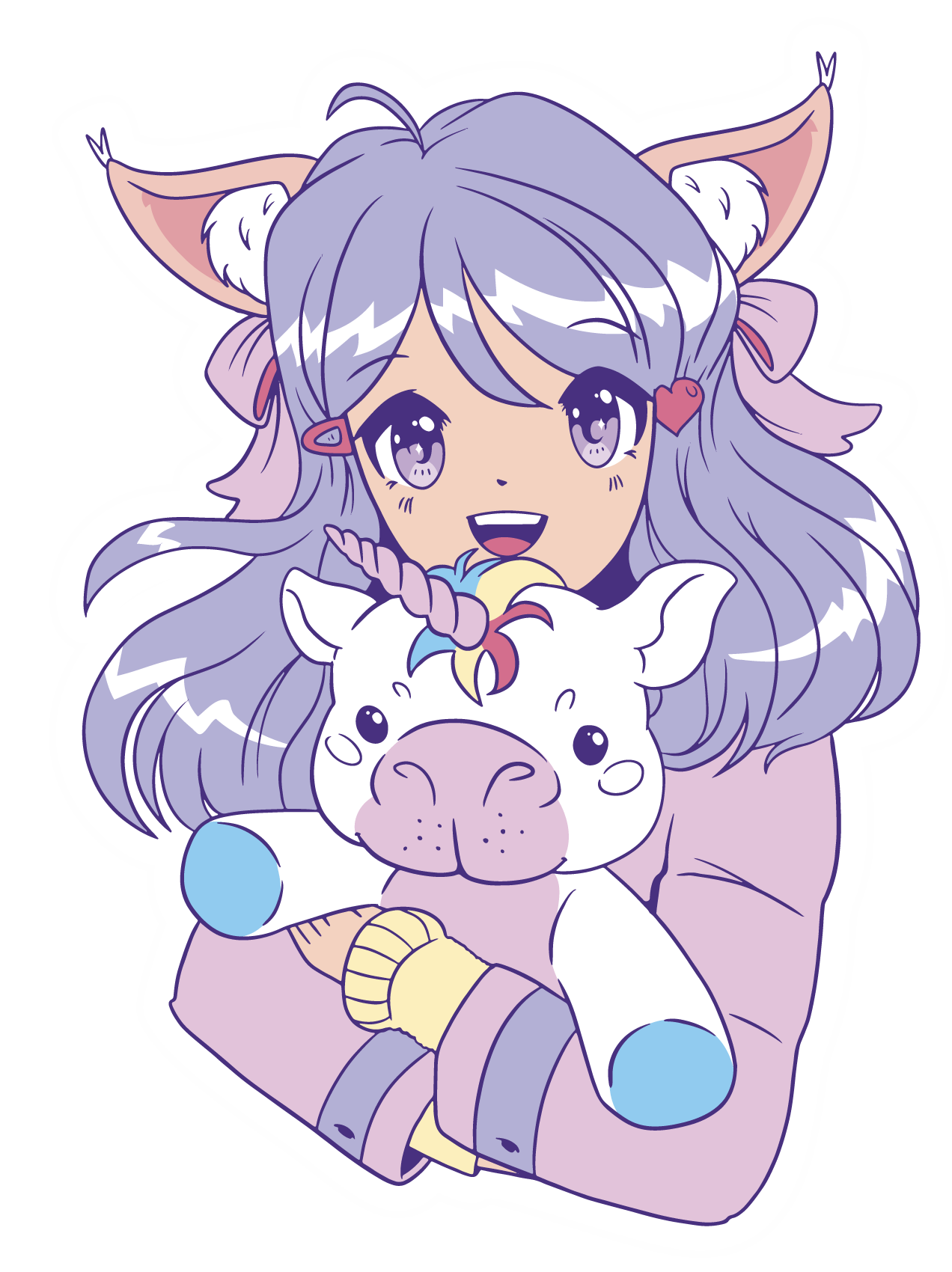Lexica - Kawaii anime girl wearing a unicorn onesie